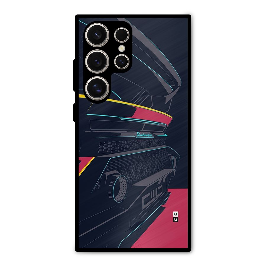 Super Car Parked Metal Back Case for Galaxy S24 Ultra