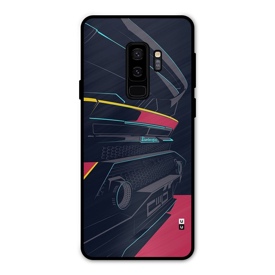 Super Car Parked Metal Back Case for Galaxy S9 Plus