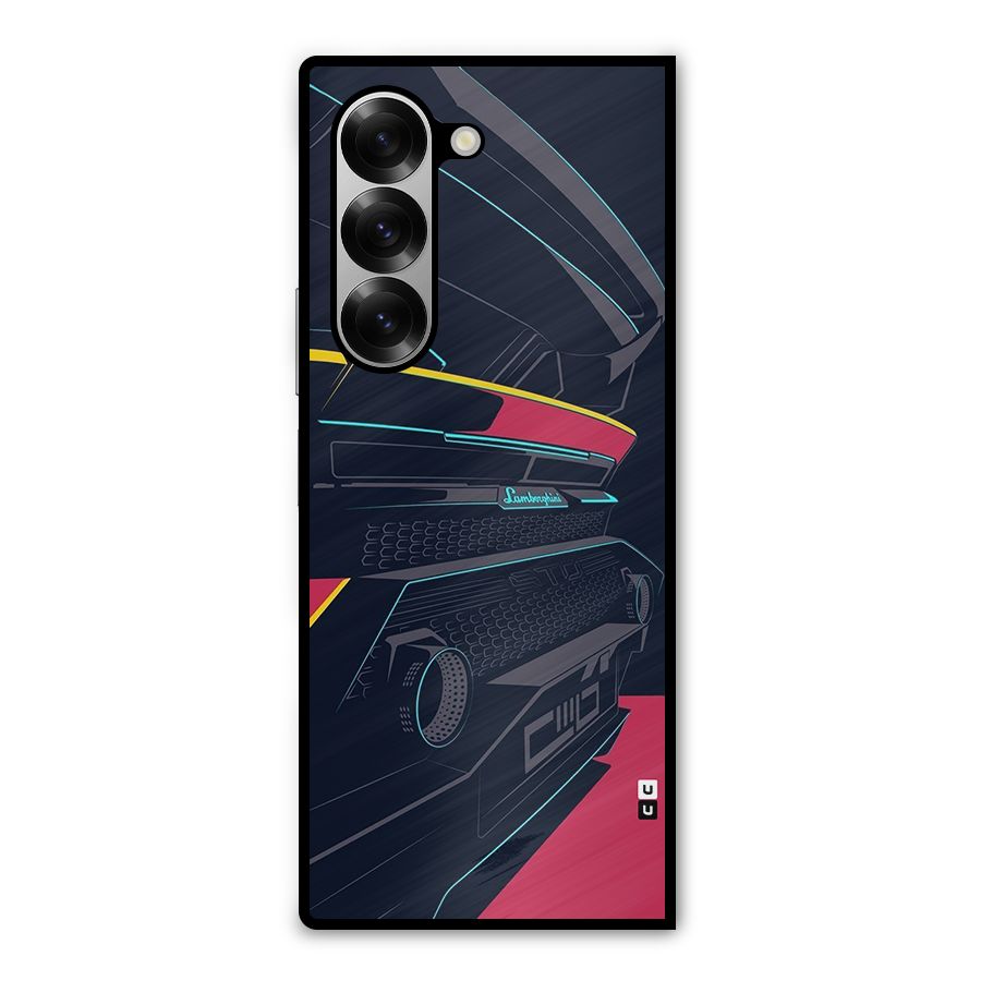 Super Car Parked Metal Back Case for Galaxy Z Fold6