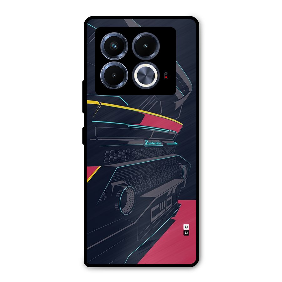 Super Car Parked Metal Back Case for Infinix Note 40 5G