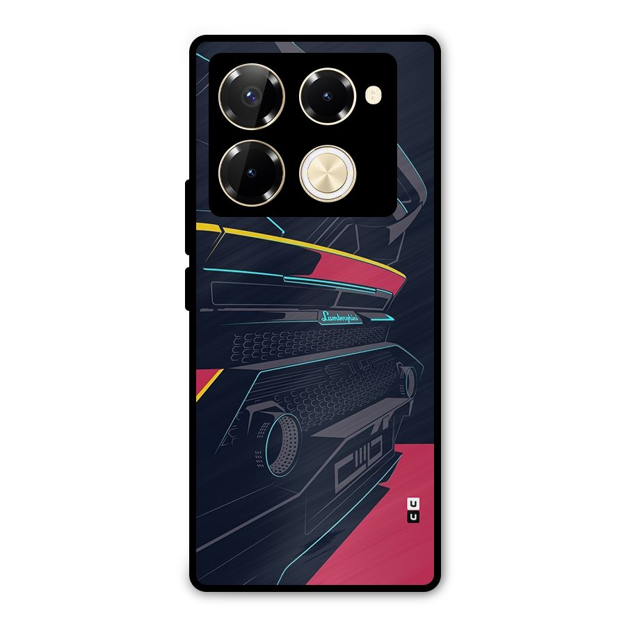 Super Car Parked Metal Back Case for Infinix Note 40 Pro Plus