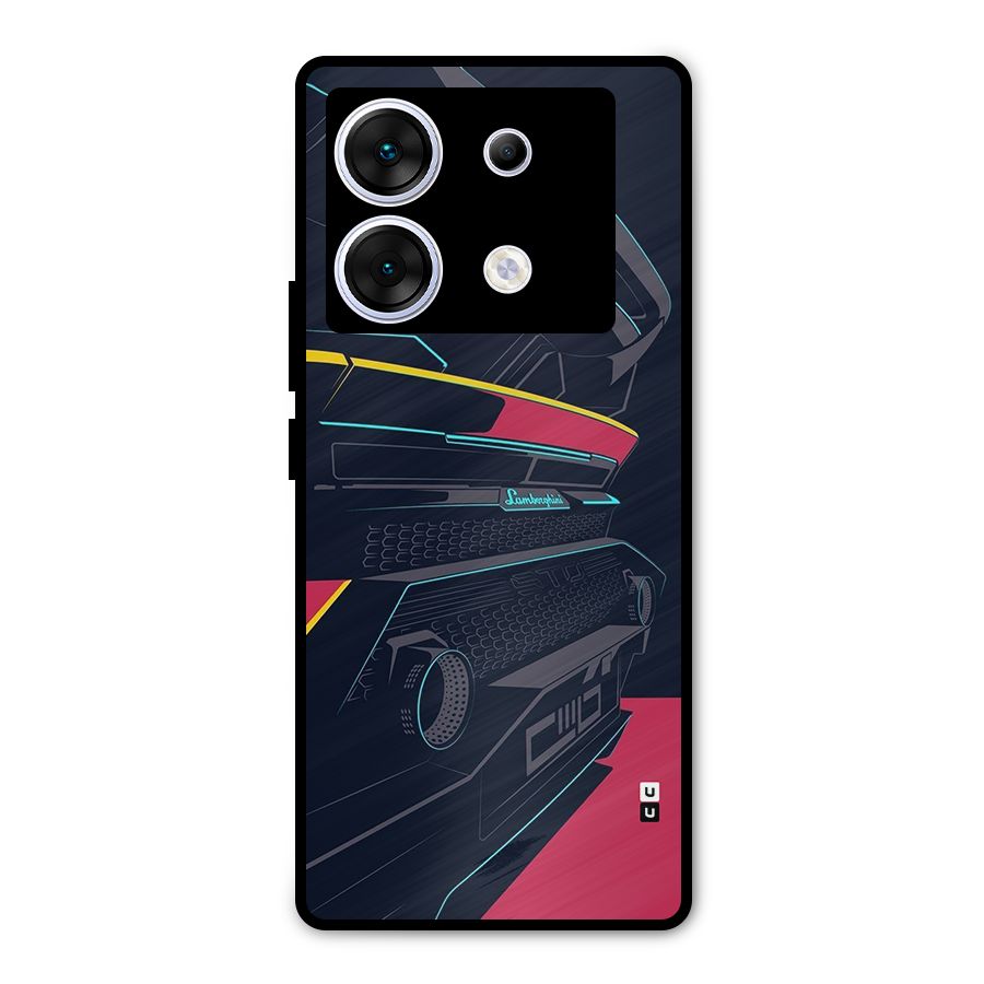 Super Car Parked Metal Back Case for Infinix Zero 30 5G