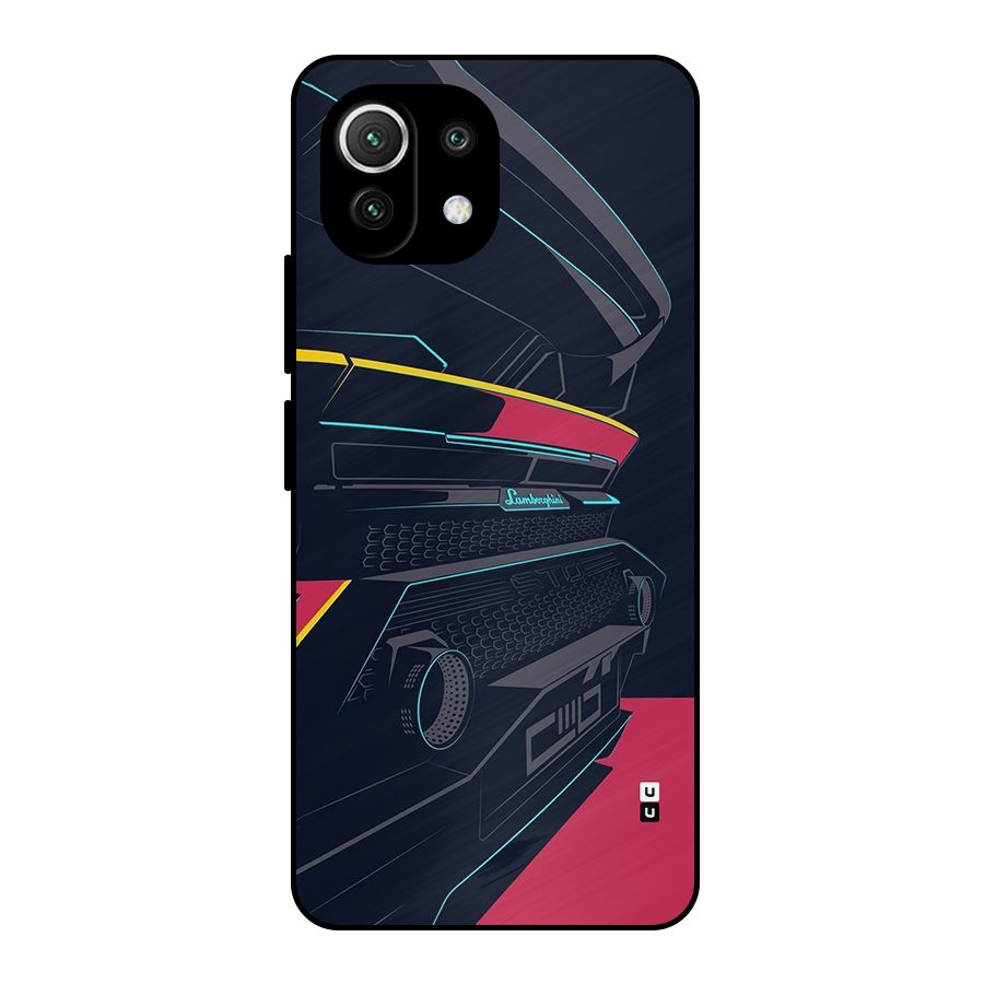 Super Car Parked Metal Back Case for Mi 11 Lite NE 5G