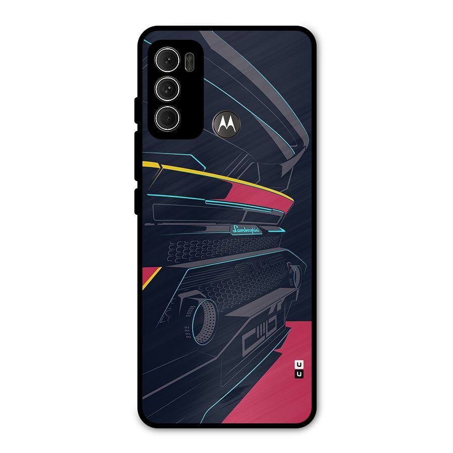 Super Car Parked Metal Back Case for Moto G60