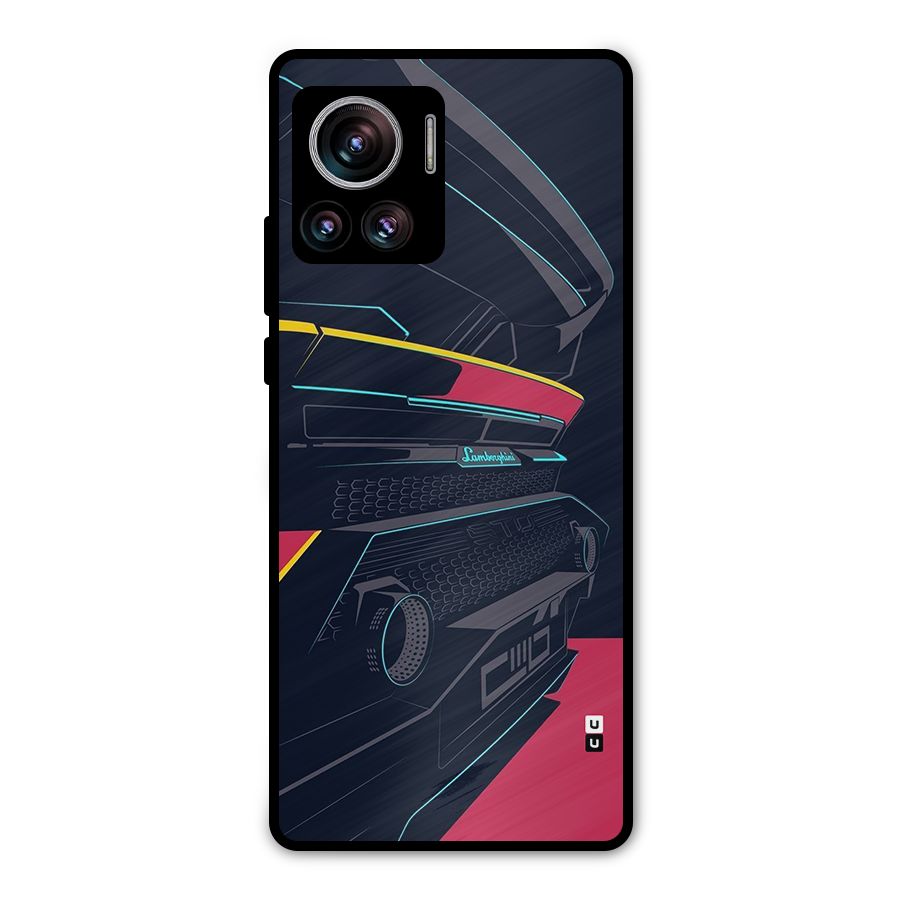 Super Car Parked Metal Back Case for Motorola Edge 30 Ultra