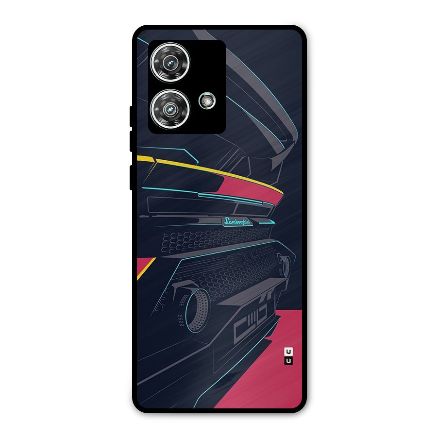 Super Car Parked Metal Back Case for Motorola Edge 40 Neo