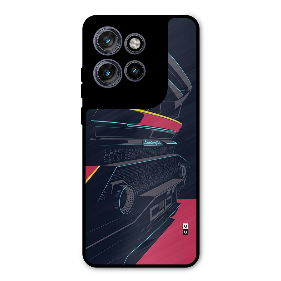 Super Car Parked Metal Back Case for Motorola Edge 50 Neo