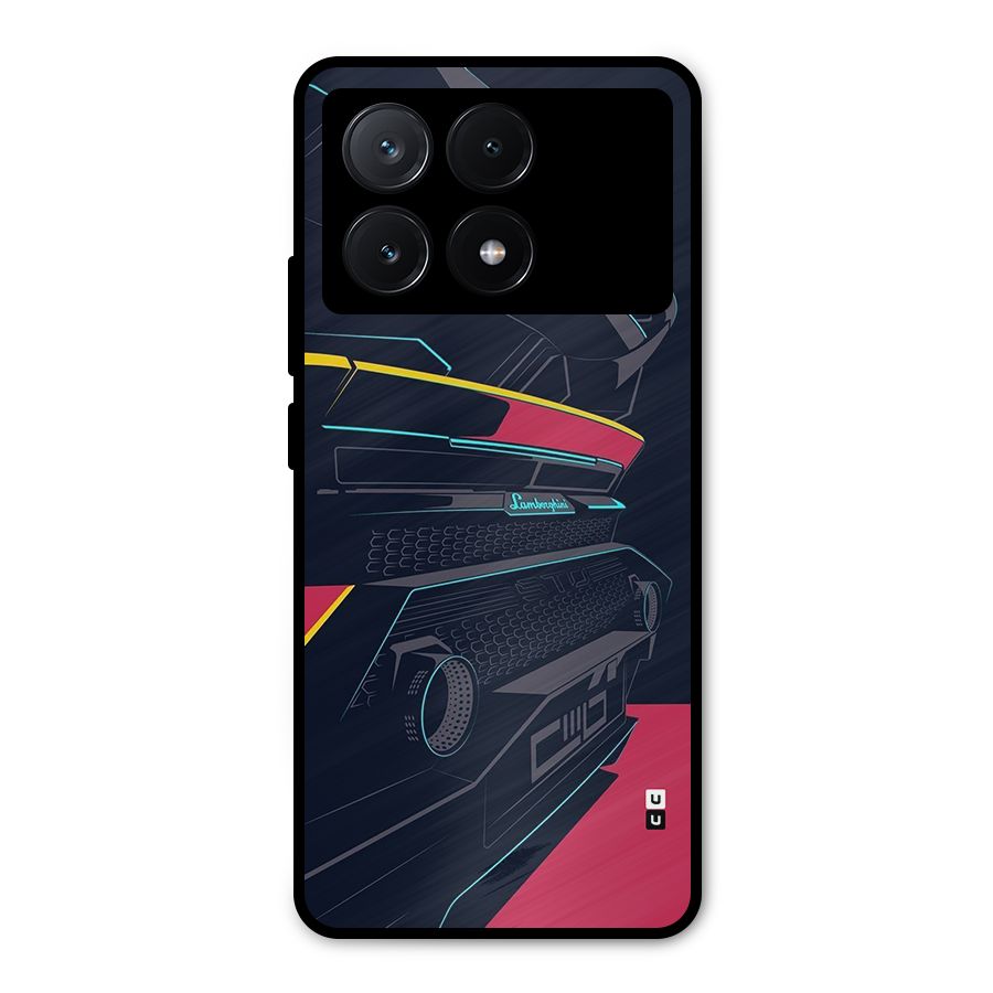 Super Car Parked Metal Back Case for Poco X6 Pro