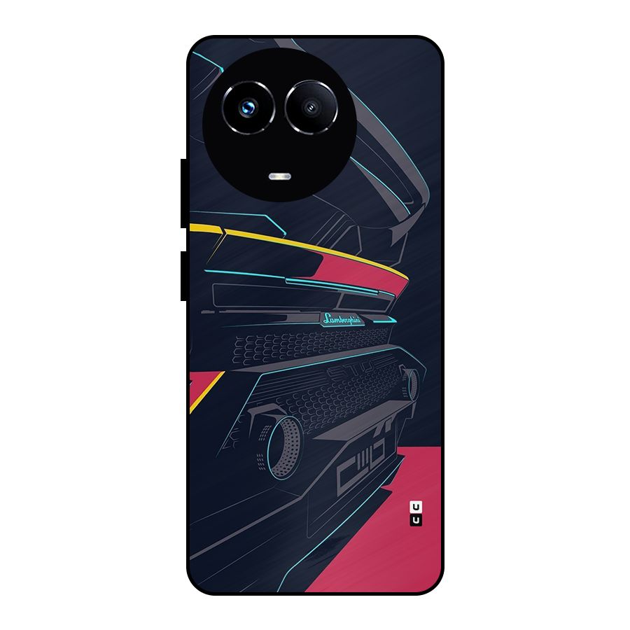 Super Car Parked Metal Back Case for Realme 11X