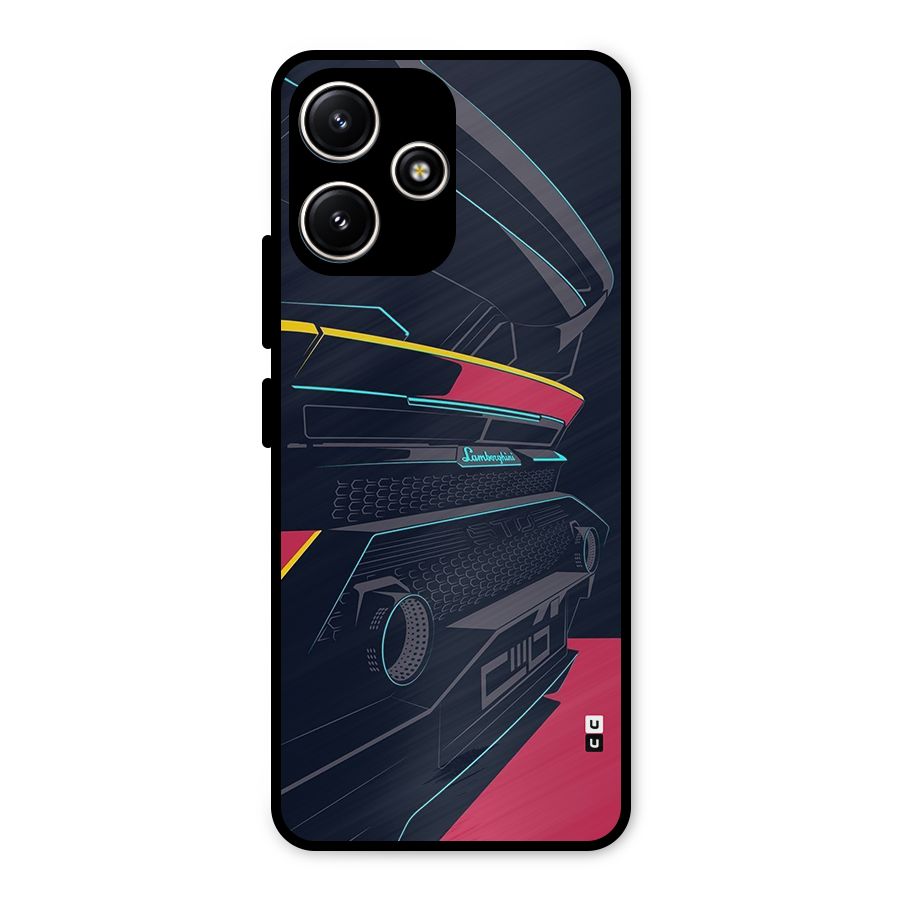 Super Car Parked Metal Back Case for Redmi 12 5G