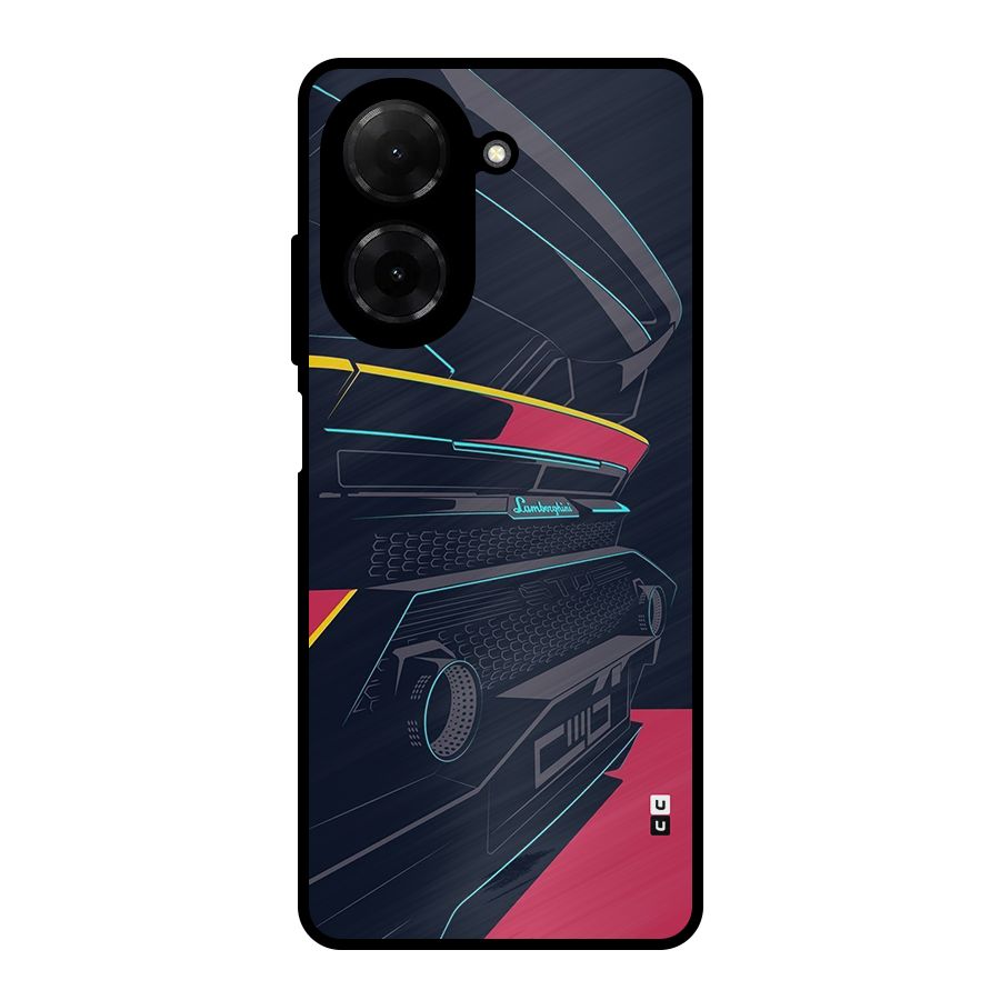 Super Car Parked Metal Back Case for Redmi A5 4G