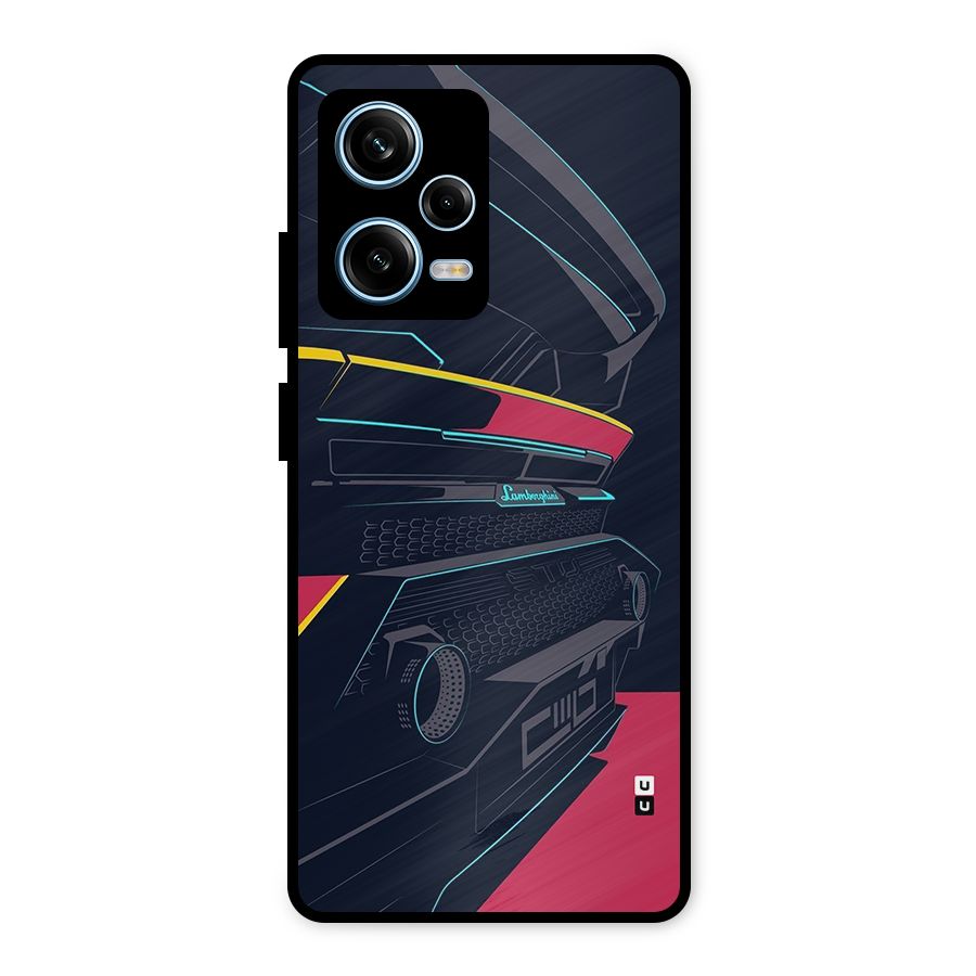 Super Car Parked Metal Back Case for Redmi Note 12 Pro