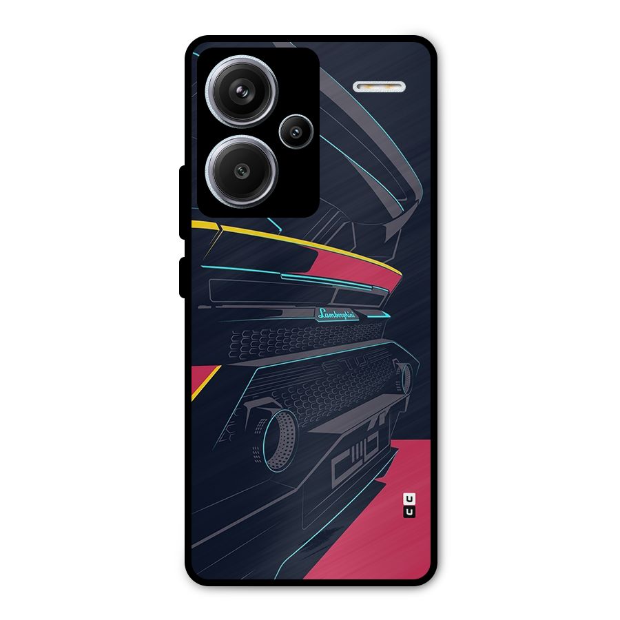 Super Car Parked Metal Back Case for Redmi Note 13 Pro Plus