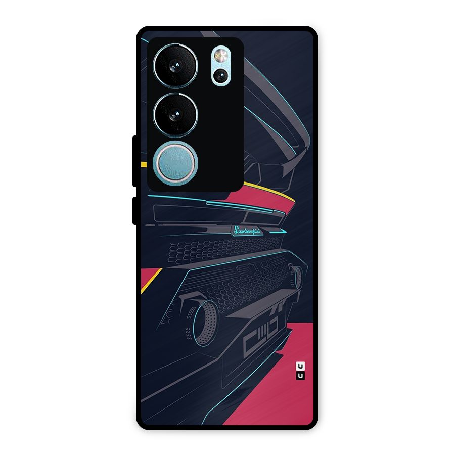 Super Car Parked Metal Back Case for Vivo V29