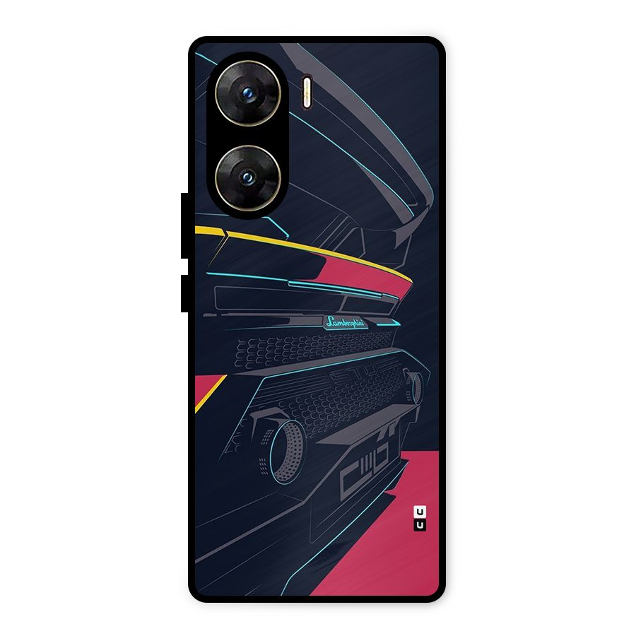 Super Car Parked Metal Back Case for Vivo V29e
