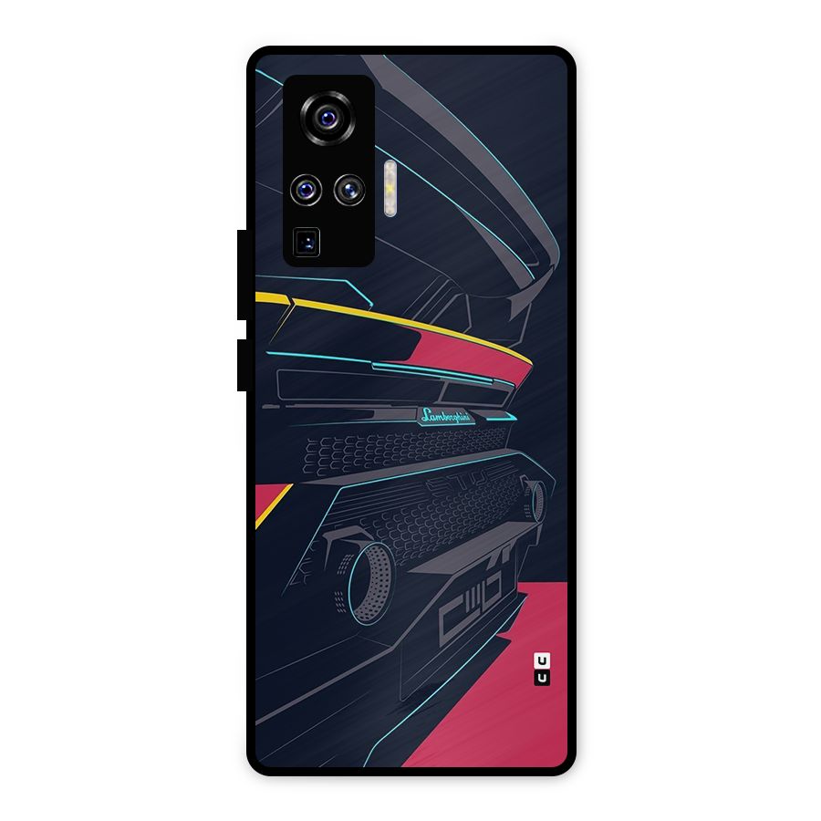 Super Car Parked Metal Back Case for Vivo X50 Pro
