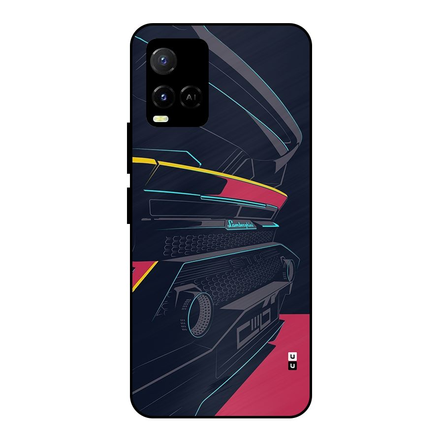 Super Car Parked Metal Back Case for Vivo Y21T