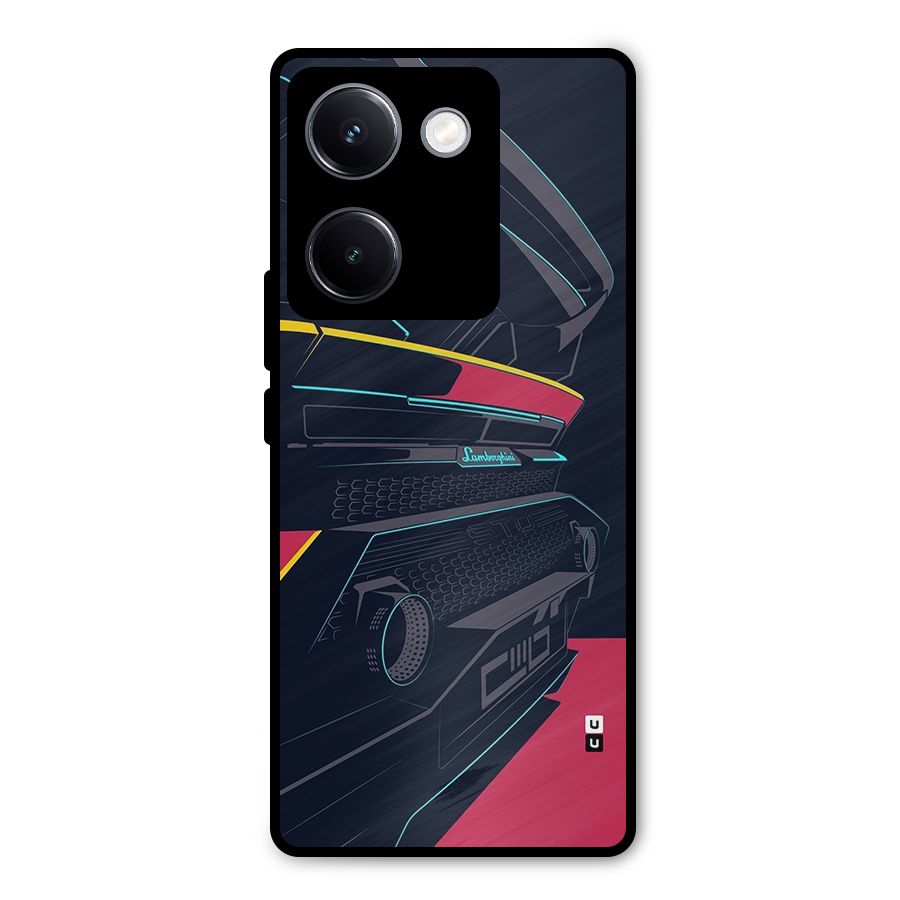 Super Car Parked Metal Back Case for Vivo Y300 Plus