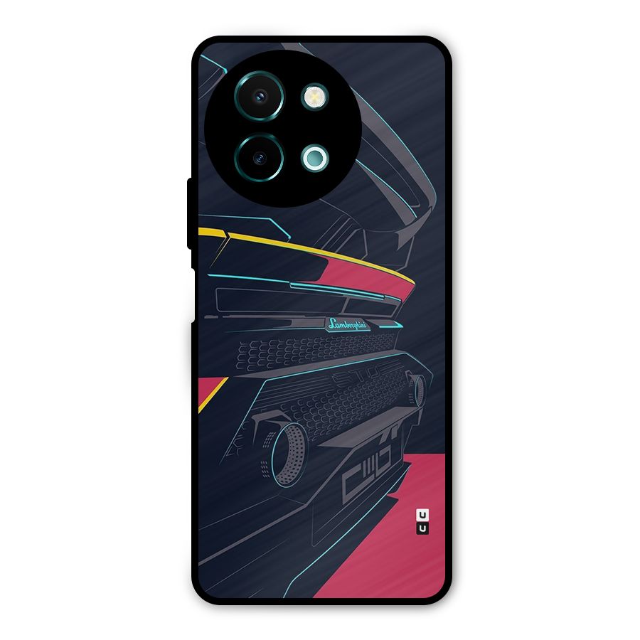 Super Car Parked Metal Back Case for Vivo Y58