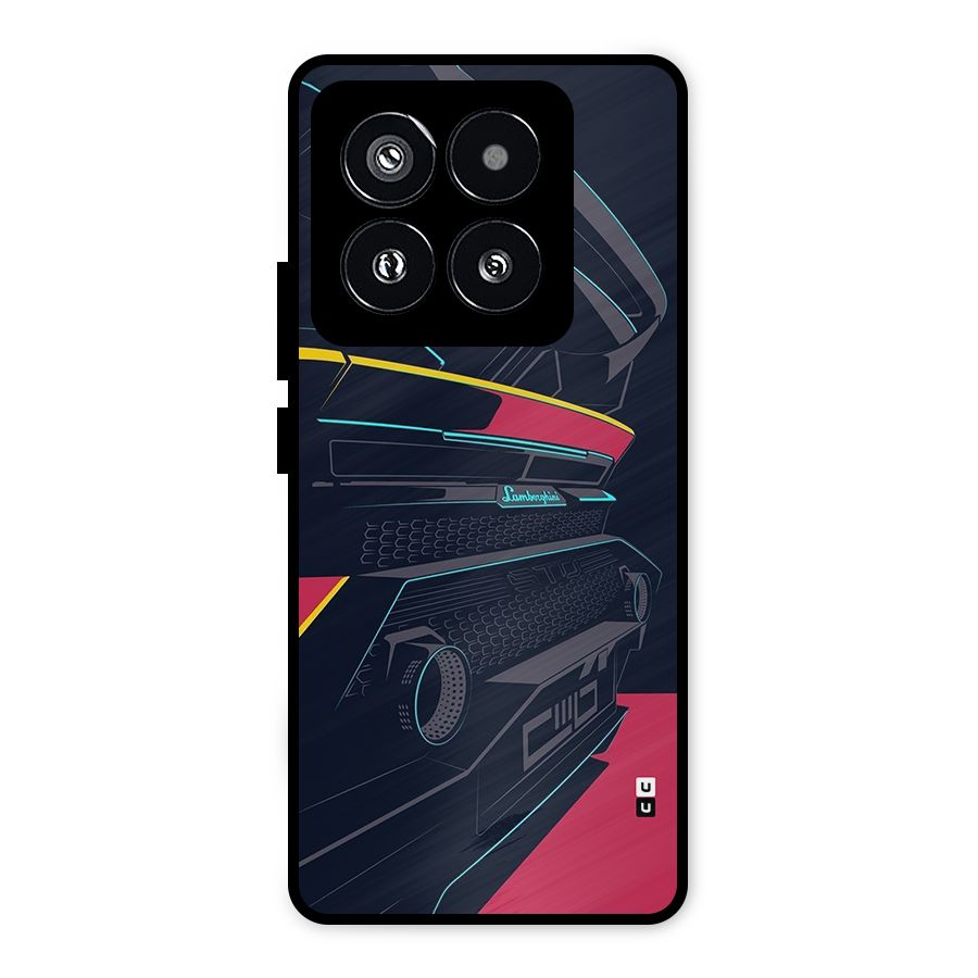 Super Car Parked Metal Back Case for Xiaomi 14 Pro
