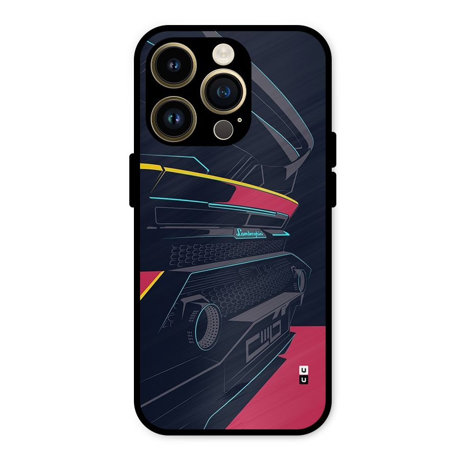 Super Car Parked Metal Back Case for iPhone 14 Pro