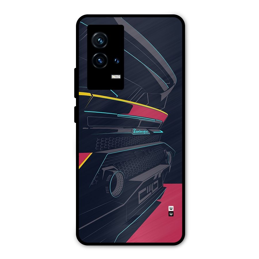 Super Car Parked Metal Back Case for iQOO 9 5G