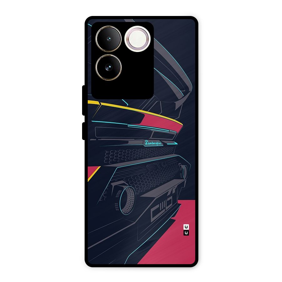 Super Car Parked Metal Back Case for iQOO Z7 Pro