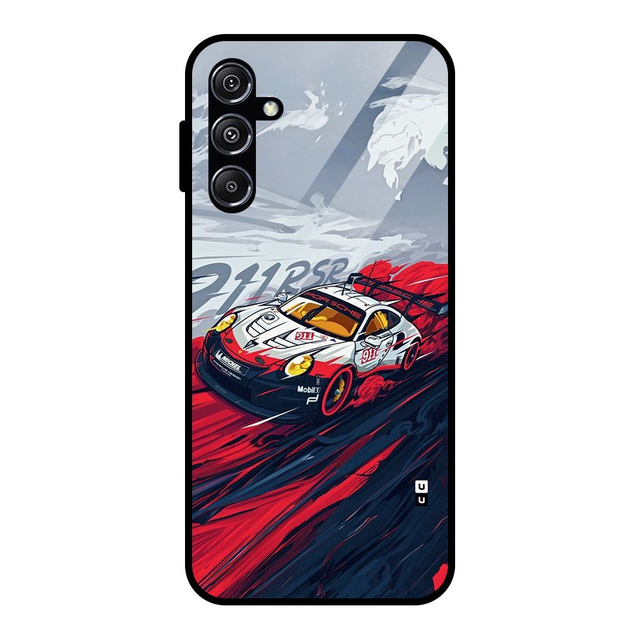 Super Car illustration Glass Back Case for Galaxy M34 5G