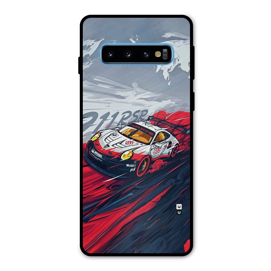 Super Car illustration Metal Back Case for Galaxy S10