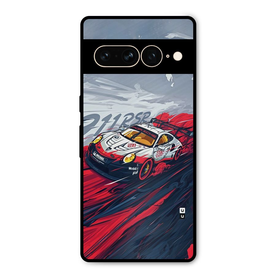 Super Car illustration Metal Back Case for Google Pixel 7 Pro