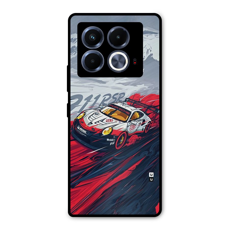 Super Car illustration Metal Back Case for Infinix Note 40 5G
