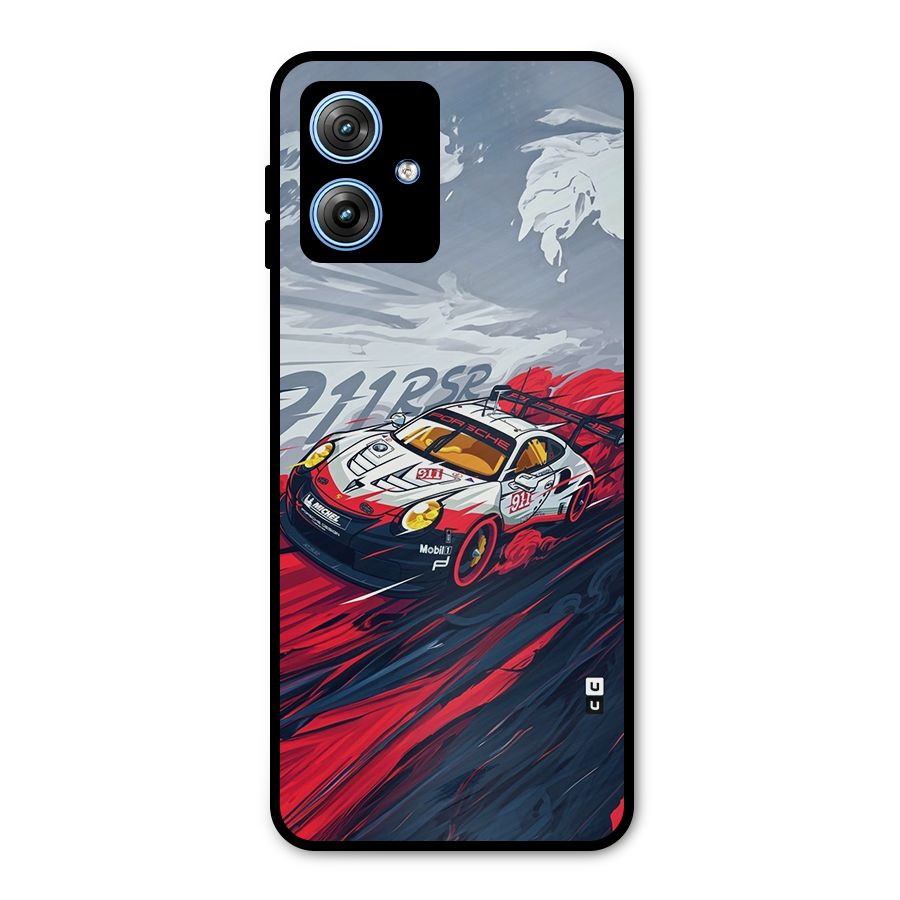 Super Car illustration Metal Back Case for Moto G54