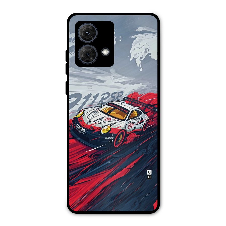 Super Car illustration Metal Back Case for Moto G84