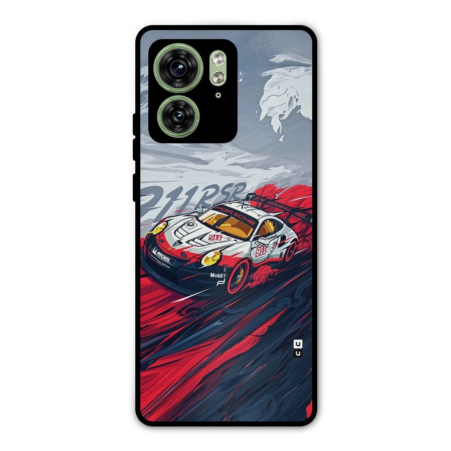 Super Car illustration Metal Back Case for Motorola Edge 40 5G