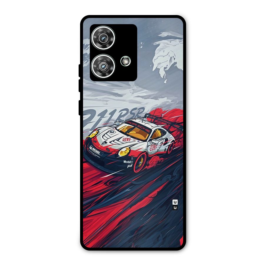 Super Car illustration Metal Back Case for Motorola Edge 40 Neo