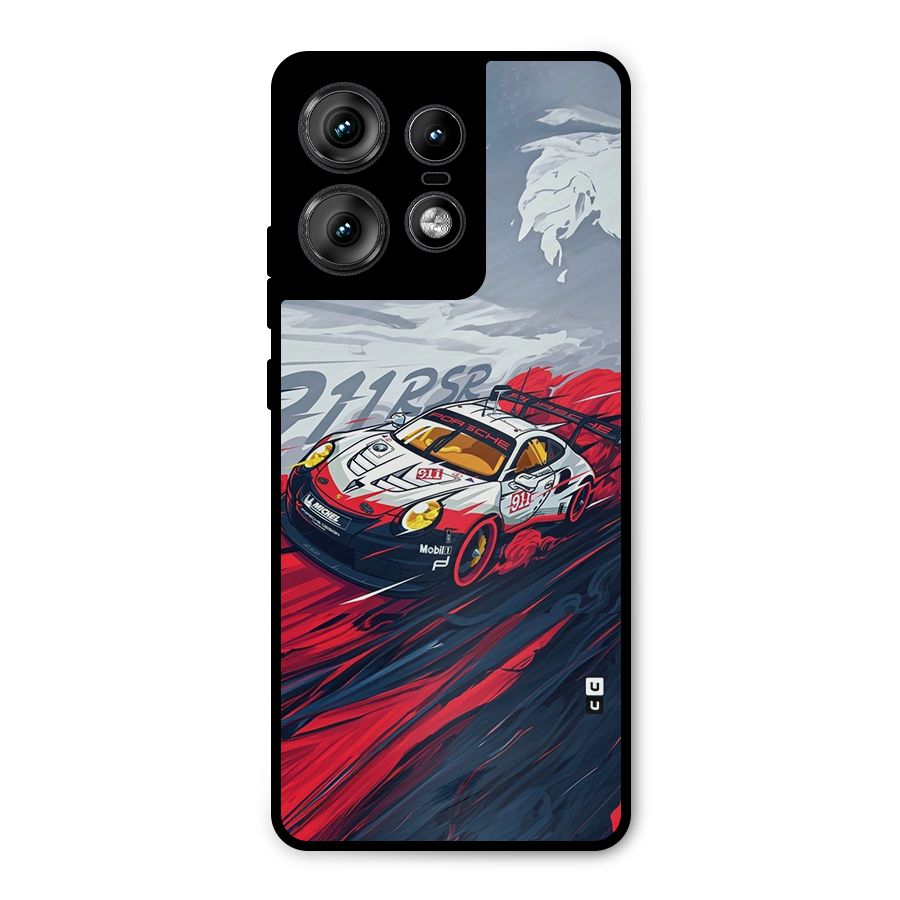 Super Car illustration Metal Back Case for Motorola Edge 50 Pro