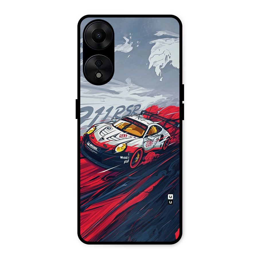 Super Car illustration Metal Back Case for Oppo A78 5G