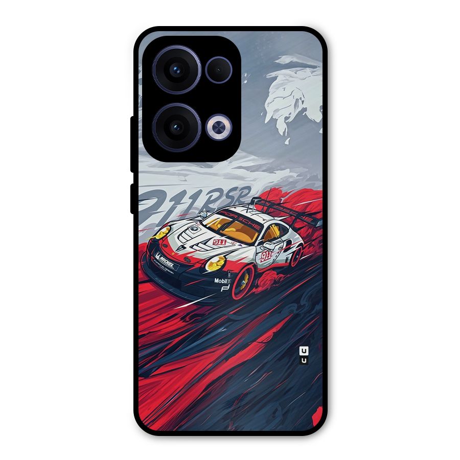 Super Car illustration Metal Back Case for Oppo Reno13