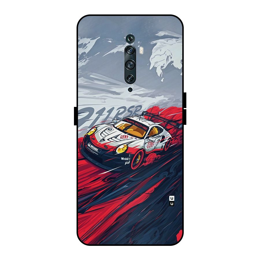 Super Car illustration Metal Back Case for Oppo Reno2 Z