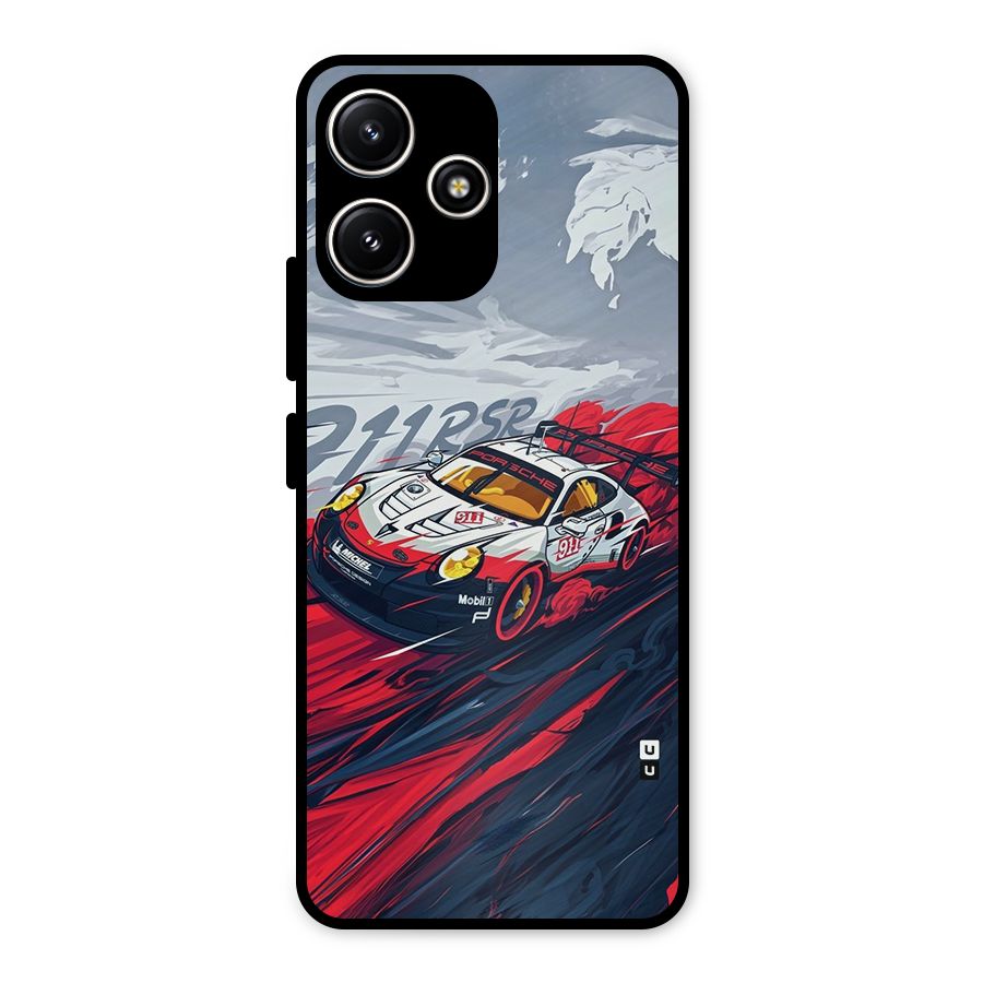 Super Car illustration Metal Back Case for Poco M6 Pro