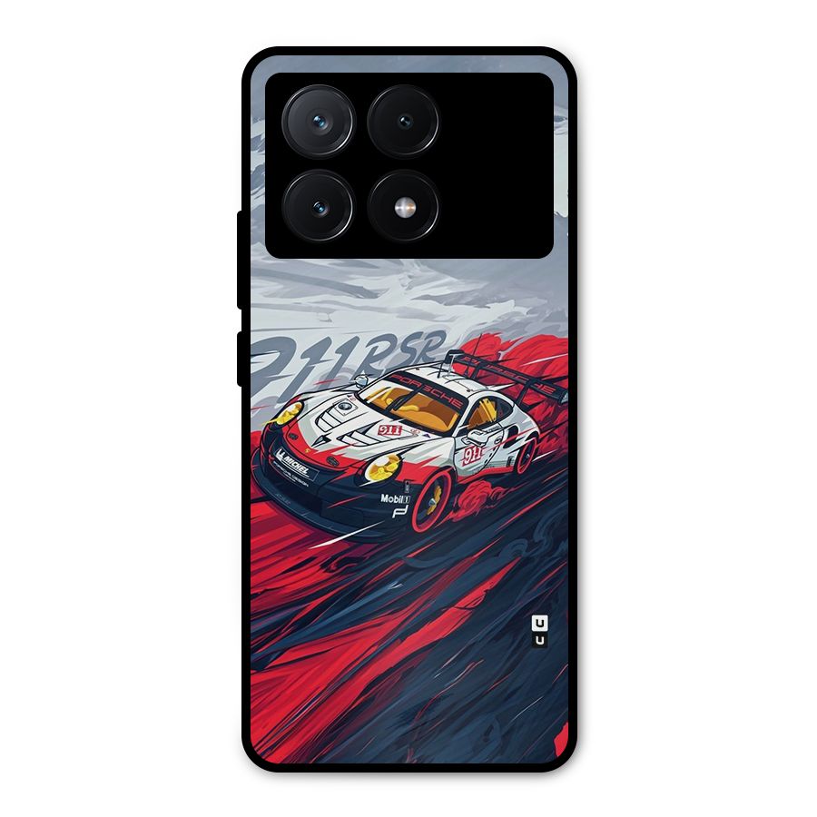 Super Car illustration Metal Back Case for Poco X6 Pro
