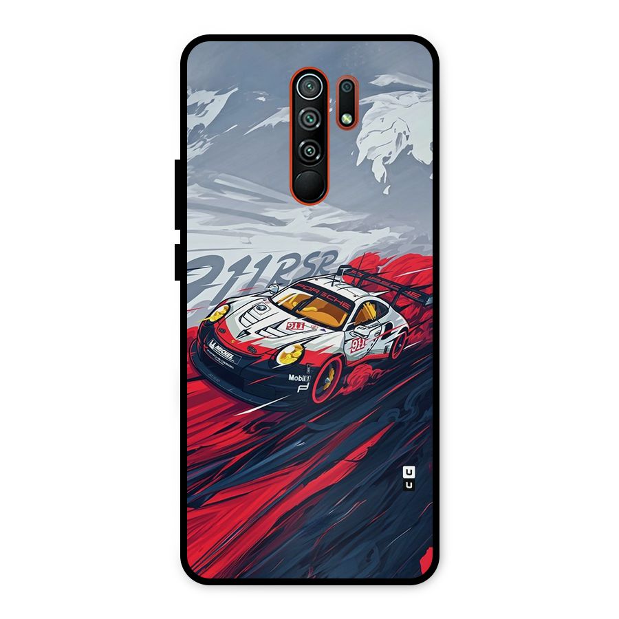 Super Car illustration Metal Back Case for Redmi 9 Prime