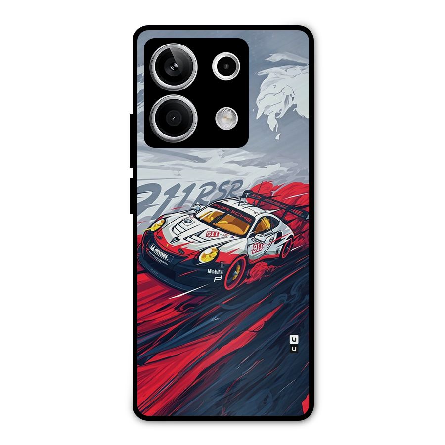 Super Car illustration Metal Back Case for Redmi Note 13 5G