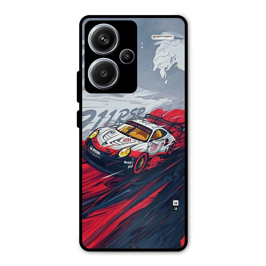 Super Car illustration Metal Back Case for Redmi Note 13 Pro Plus