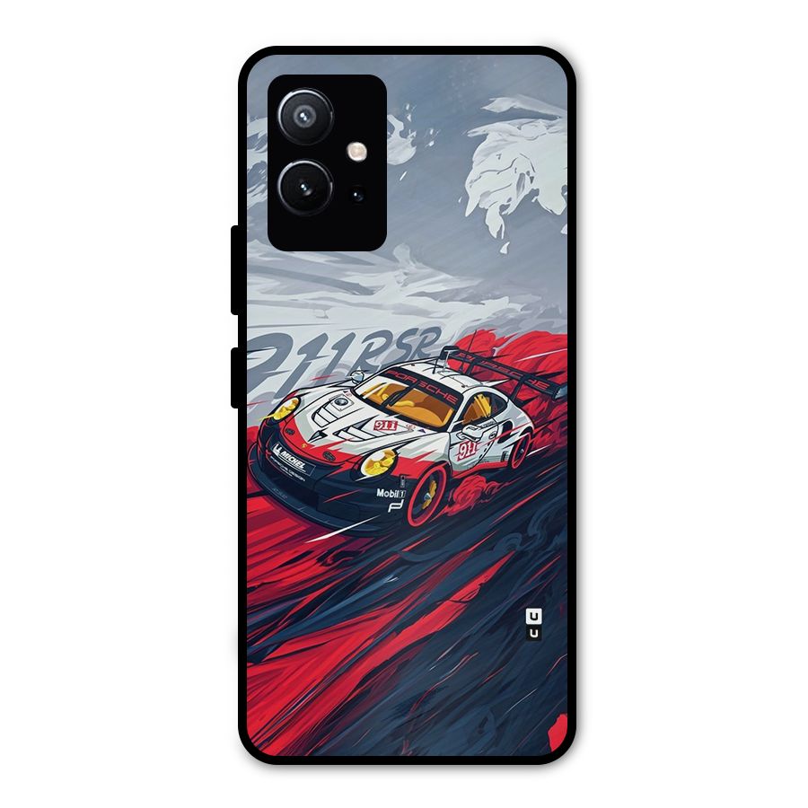 Super Car illustration Metal Back Case for Vivo T1 5G