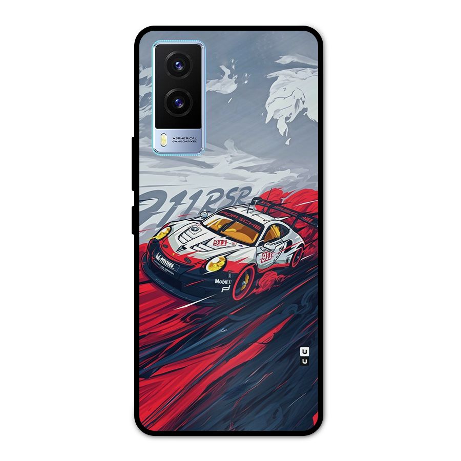 Super Car illustration Metal Back Case for Vivo V21e 5G