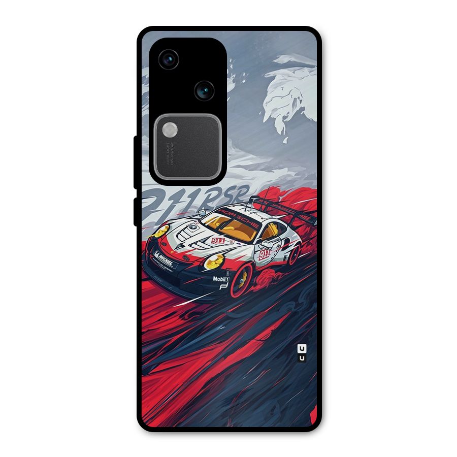 Super Car illustration Metal Back Case for Vivo V30