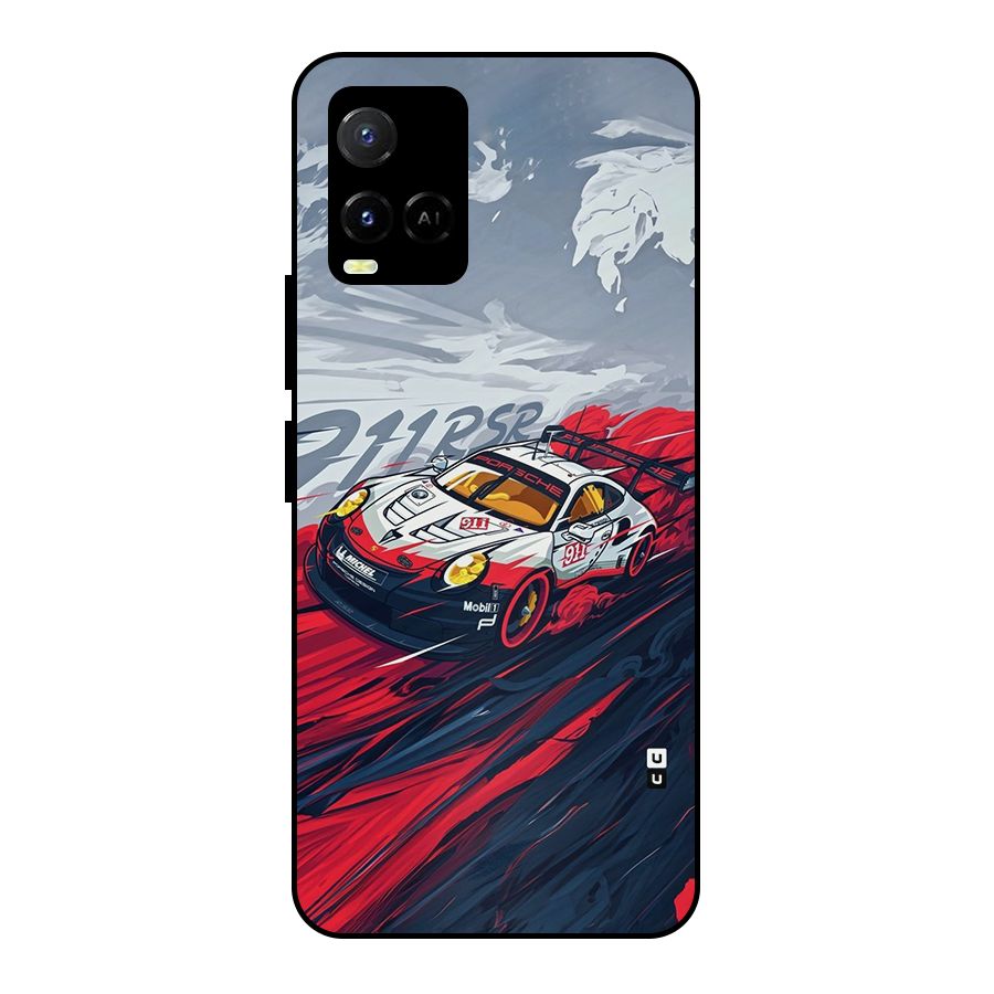 Super Car illustration Metal Back Case for Vivo Y21A