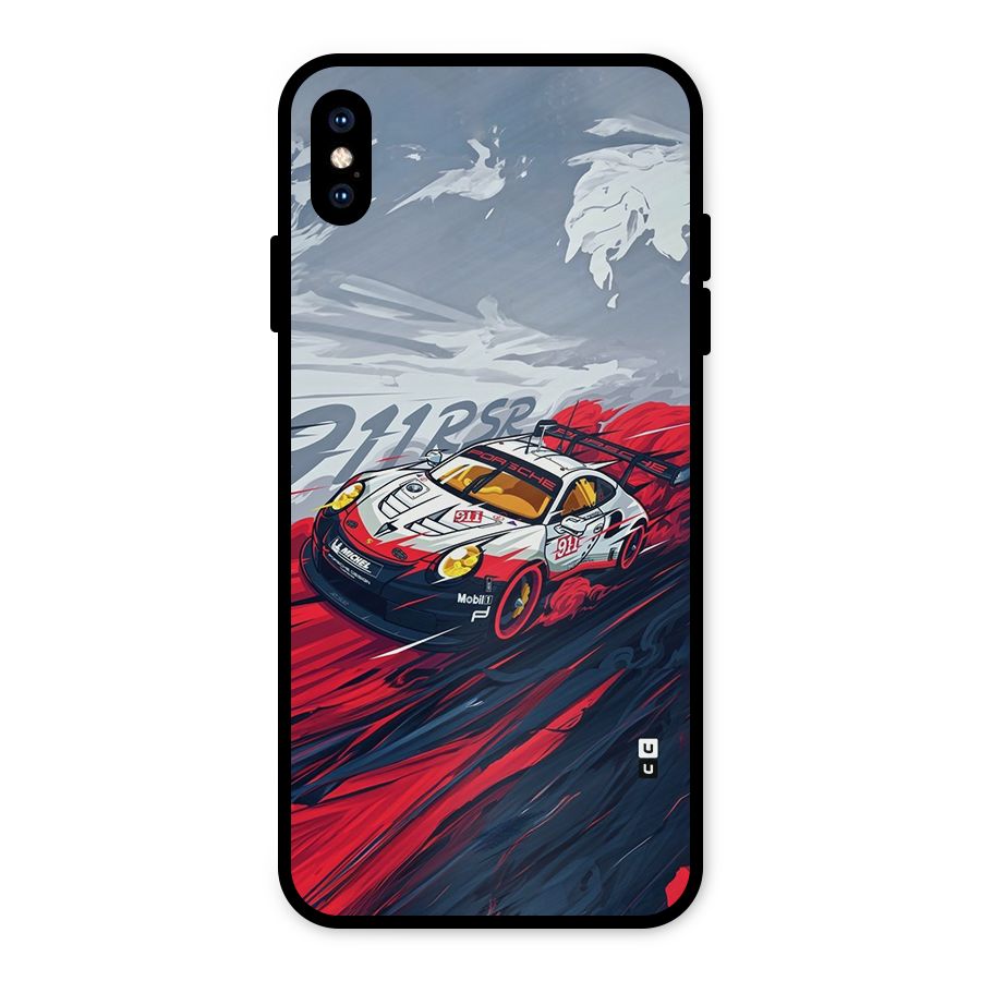 Super Car illustration Metal Back Case for iPhone XS Max