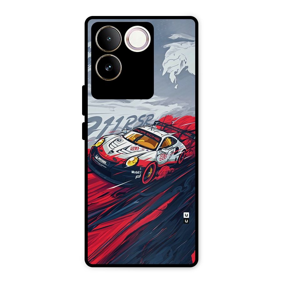 Super Car illustration Metal Back Case for iQOO Z7 Pro